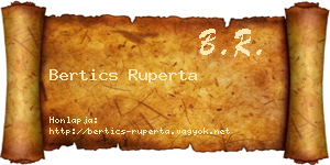 Bertics Ruperta névjegykártya